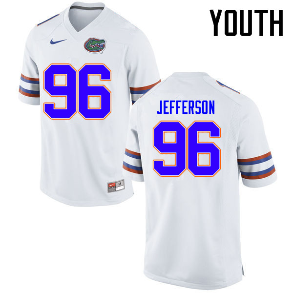 Youth Florida Gators #96 Cece Jefferson College Football Jerseys Sale-White